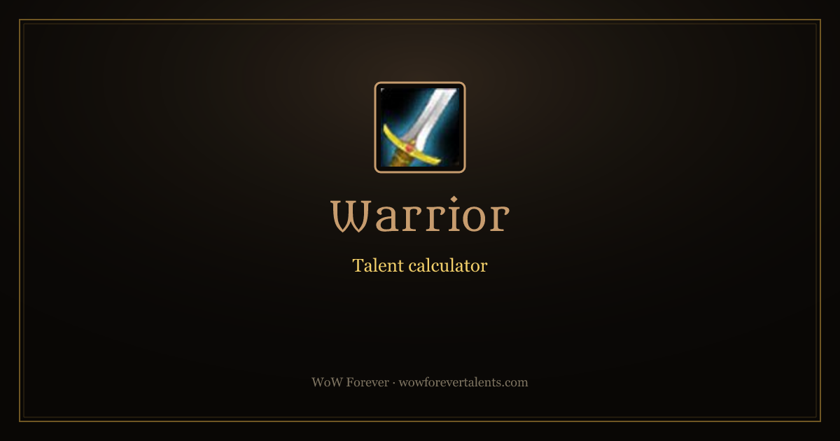 Offensive Rage Focused Rage – WoW Forever Warrior Talent